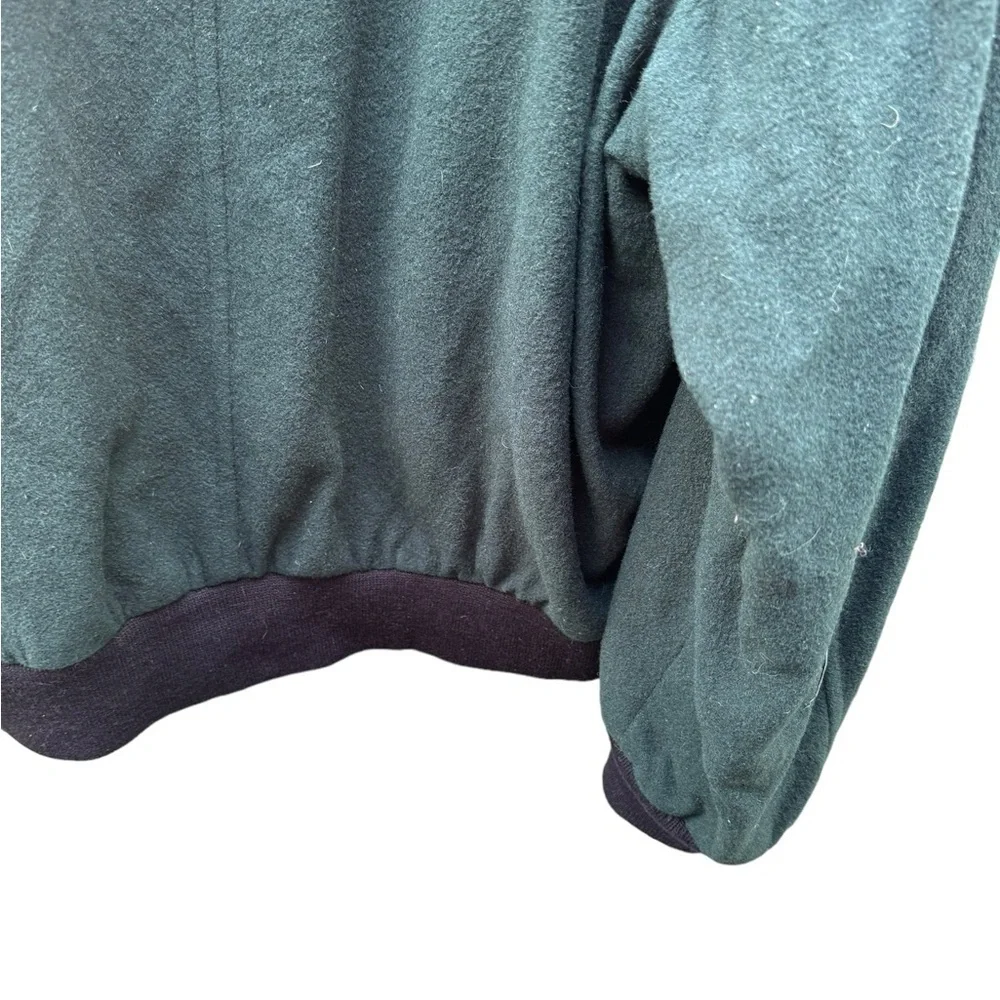 Vtg L.L. Bean 100% Wool Bomber Jacket Spruce Green Full Zip Lined USA Large